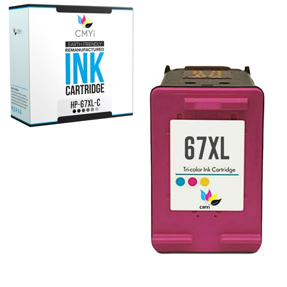 CMYi 67XL Color 1-Pack Ink Cartridge compatible for HP 67XL - DeskJet 2800e, 2820e, 2821e, 2842e, 2852e, 4110e, 4120e, 4121e, 4122e, 4123e, 4130e, 4132e, 4133e, 4152e, 4155e, 4158e (1 Tri-color)