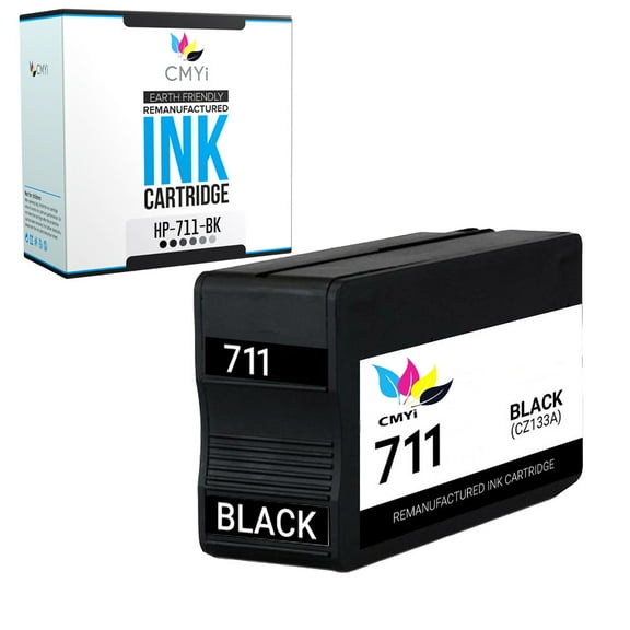 CMYi 711 Black 1-Pack Ink Cartridge compatible for HP 711 - DesignJet T100, T120, T125, T130, T520, T525, T530 (1 Black)