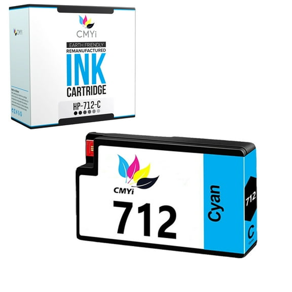 CMYi 712 Cyan 1-Pack Ink Cartridge compatible for HP 712 - DesignJet Studio, Studio Steel, Studio Wood, T210, T230, T250, T630, T650 (1 Cyan)