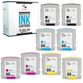 CMYi 88XL Combo Pack of 8 Color Ink Cartridges Compatible with HP 88XL -Officejet Pro Series (2 Black, 2 Cyan, 2 Magenta, 2 Yellow)