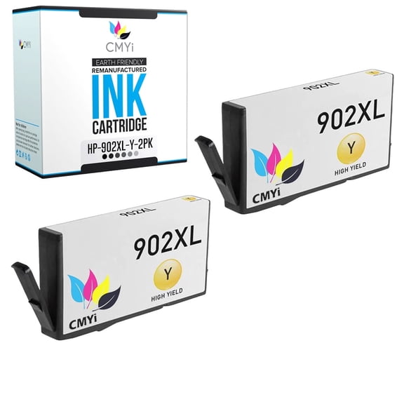 CMYi 902XL Yellow 2-Pack Ink Cartridges compatible for HP902XL - OfficeJet 6950, 6951, 6954, 6958, 6962, 6975, 6979, Pro 6958, 6960, 6961, 6963, 6964, 6965, 6966, 6968, 6970, 6971 (2 Yellow)