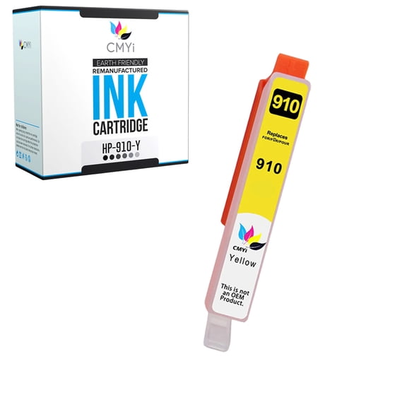 CMYi 910 Yellow 1-Pack Ink Cartridge compatible for HP910 - OfficeJet 8010e, 8012e, 8014e, 8015, 8015e, 8018, 8022, 8022e, Pro 8020, 8020e, 8021, 8022, 8022e, 8023, 8024, 8024e, 8025 (1 Yellow)