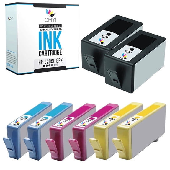 CMYi 920XL Combo Pack of 8 Color Ink Cartridges Compatible with HP 920 - OfficeJet (2 Black, 2 Cyan, 2 Magenta, 2 Yellow)