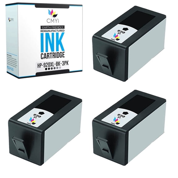 CMYi 920XL Black 3-Pack Ink Cartridges Compatible for HP 920XL - OfficeJet 6000 - E609a, 6000 Wireless - E609n, 6500 - E709a, 6500 Wireless - E709n, 6500A - E710a, 6500A Plus - E710n, 7000 (3 Black)