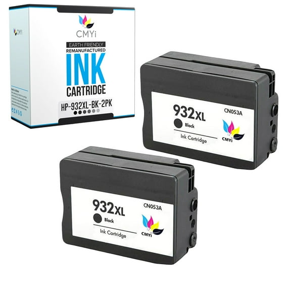 CMYi 932XL Black 2-Pack Ink Cartridges compatible for HP 932XL - OfficeJet 6100 - H611a, 6600 - H711a, 6600 - H711g, 6700 - H711n, 7110 - H812a, 7510, 7510A, 7610, 7612, and 7620 (2 Black)