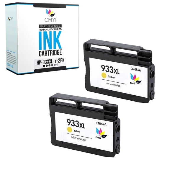CMYi 933XL Yellow 2-Pack Ink Cartridges compatible for HP 933XL - OfficeJet 6100 - H611a, 6600 - H711a, 6600 - H711g, 6700 - H711n, 7110 - H812a, 7510, 7510A, 7610, 7612, 7620 (2 Yellow)