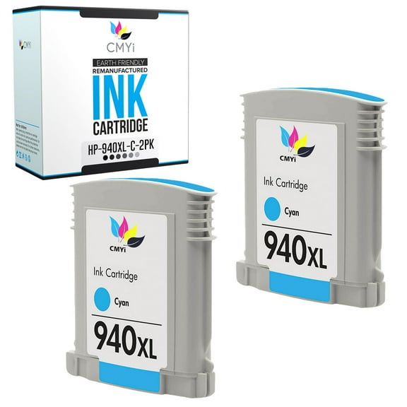 CMYi 940XL Cyan 2-Pack Ink Cartridges compatible for HP 940XL - OfficeJet Pro 8000 - A809a, A811a, A809n, 8500 - A909a, A909n, A909g, A910a, A910g, 8500A Premium - A910n (2 Cyan)