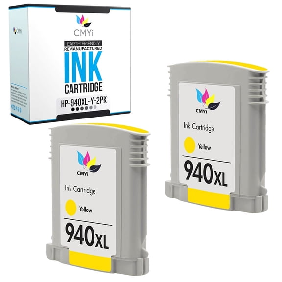 CMYi 940XL Yellow 2-Pack Ink Cartridges compatible for HP940XL - OfficeJet Pro 8000 - A809a, A811a, A809n, 8500 - A909a, A909n, A909g, A910a, A910g, 8500A Premium - A910n (2 Yellow)