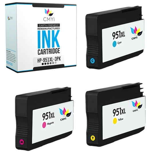 CMYi 951XL Combo Pack of 3 Ink Cartridge compatible for HP 951XL - OfficeJet Pro 251dw, 276dw MFP, 8100 - N811a, 8600, 8600 Plus, 8600 Premium, 8610, 8615, 8616, 8620 (1 Cyan, 1 Magenta, 1 Yellow)