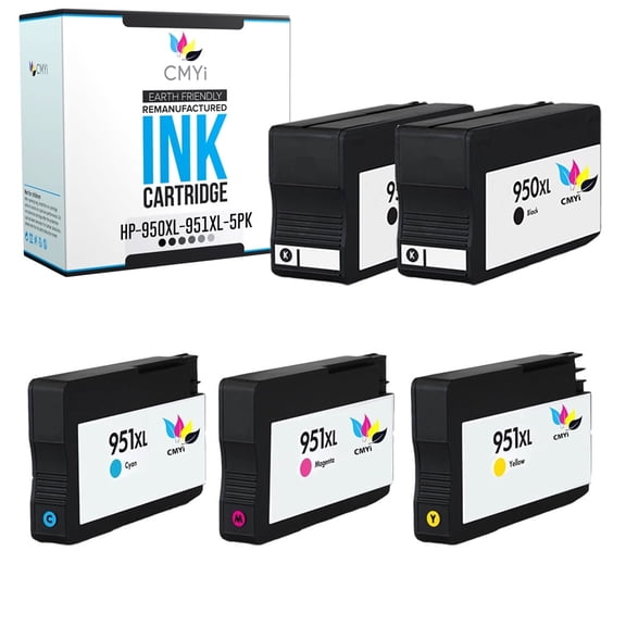 CMYi 950XL 951XL Combo Pack of 5 Ink Cartridges compatible for HP950XL 951XL - OfficeJet 251dw, 276dw MFP, 8100 - N811a, 8600, 8600 Plus, 8600 Premium, 8610 (2 Black, 1 Cyan, 1 Magenta, 1 Yellow)