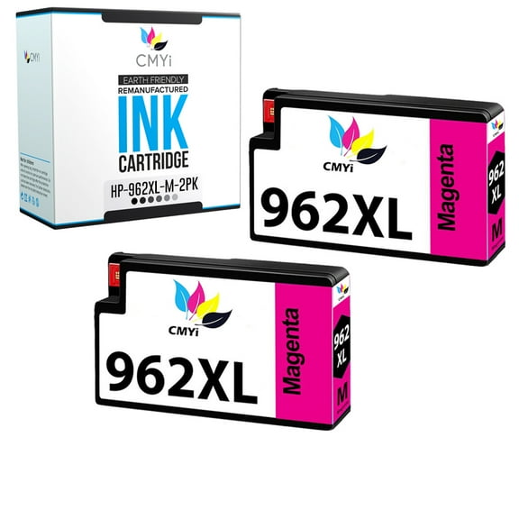CMYi 962XL Magenta 2-Pack Ink Cartridges compatible for HP962XL - OfficeJet 9015e, 9016, 9016e, 9018, 9018e, 9019, 9019e, 9020, 9020e, 9022, 9022e, 9023, 9025, 9025e, 9026, 9028, 9028e (2 Magenta)