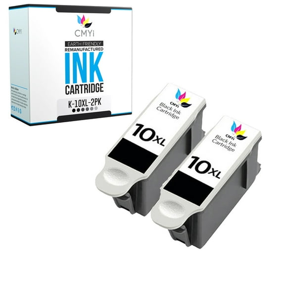 CMYi 10XL Black 2-Pack Ink Cartridges compatible for Kodak 10XL - ESP 3, 3200, 3250, 5, 5210, 5250, 7, 7200, 7250, 9, 9200, 9250, Office 6150, EasyShare 5100, 5300, 5500, Hero 6.1, 7.1, 9.1 (2 Black)