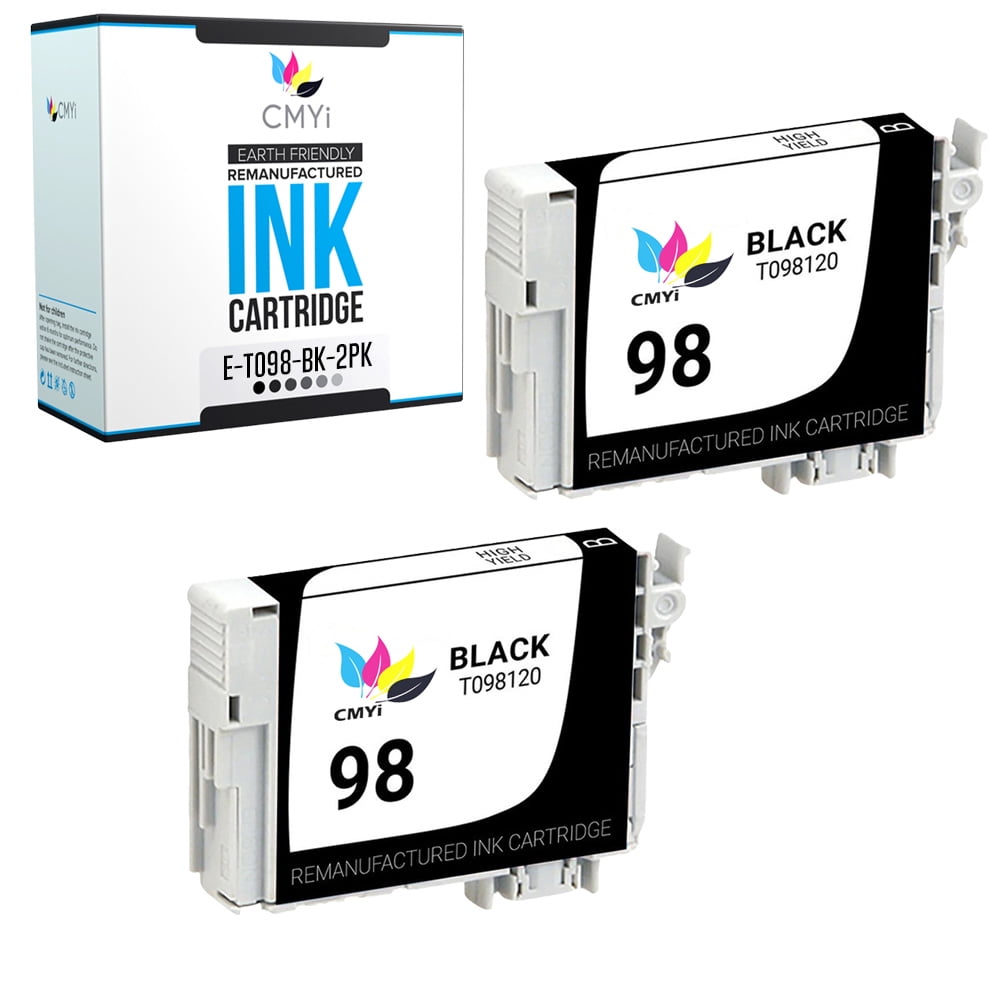 CMYi Ink Cartridge Replacement for Epson 98 2 pack Black