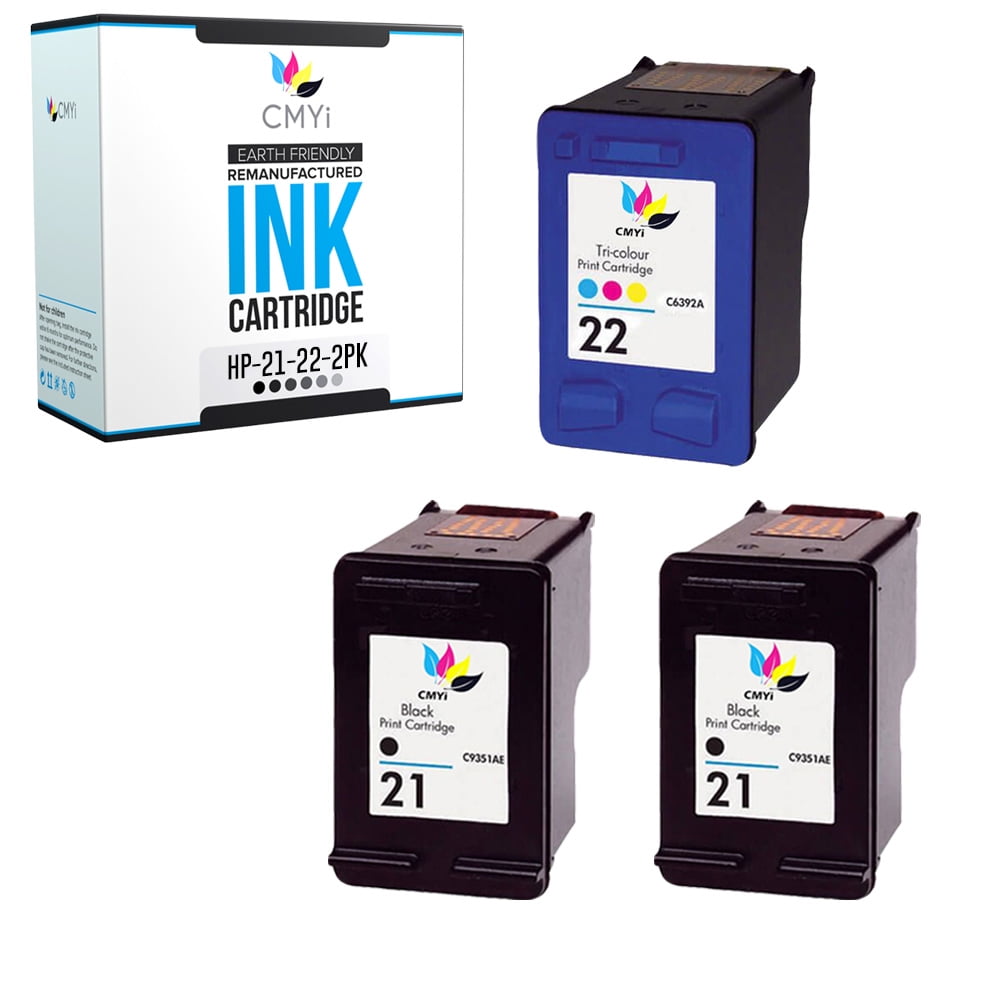 CMYi Premium HP 21 & HP 22 Replacement Ink Cartridges - 3-Pack (2 Black ...