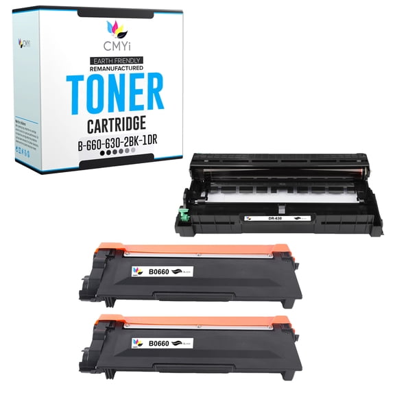 CMYi TN660 Toner Cartridge and DR630 Toner Drum Unit Compatible for Brother TN660 DR630 HL-L2320D L2340DW L2360DN L2360DW L2365DW MFC-L2703DW L2705DW L2707DW L2720DW Printers (2 Black, 1 Drum Unit)