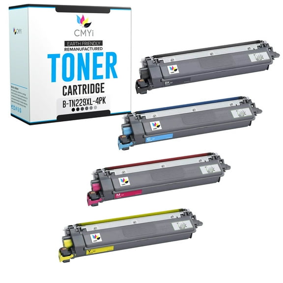 CMYi TN229XL Combo Pack of 4 Toner Cartridges compatible for Brother TN229XL - HL L3220CDW, L3280CDW, L3295CDW, L3300CDW, L3320CDW, L8245CDW, MFC L3720CDW (1 Black, 1 Cyan, 1 Magenta, 1 Yellow)