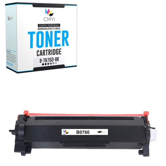 CMYi TN760 Black 1-Pack Toner Cartridge compatible for Brother TN760 - HL L2310D, L2325DW, L2350DW, L2370DN, L2370DW, L2370DW XL, L2375DW, L2379DW, L2390DW, L2395DW, L2512D, DCP L2510D (1 Black)