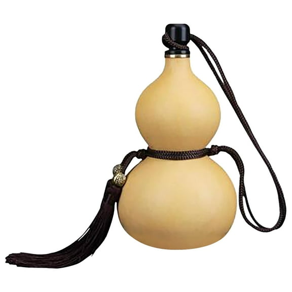 CMrtew 11" Large Dried Gourd Water Bottle, Portable Hip Flasks with tassel Rope Gourd Bottle Kettle Craft Calabash Durable Liquors Flagon flagon for Outdoor Housewarming Wedding Daily Use Gift