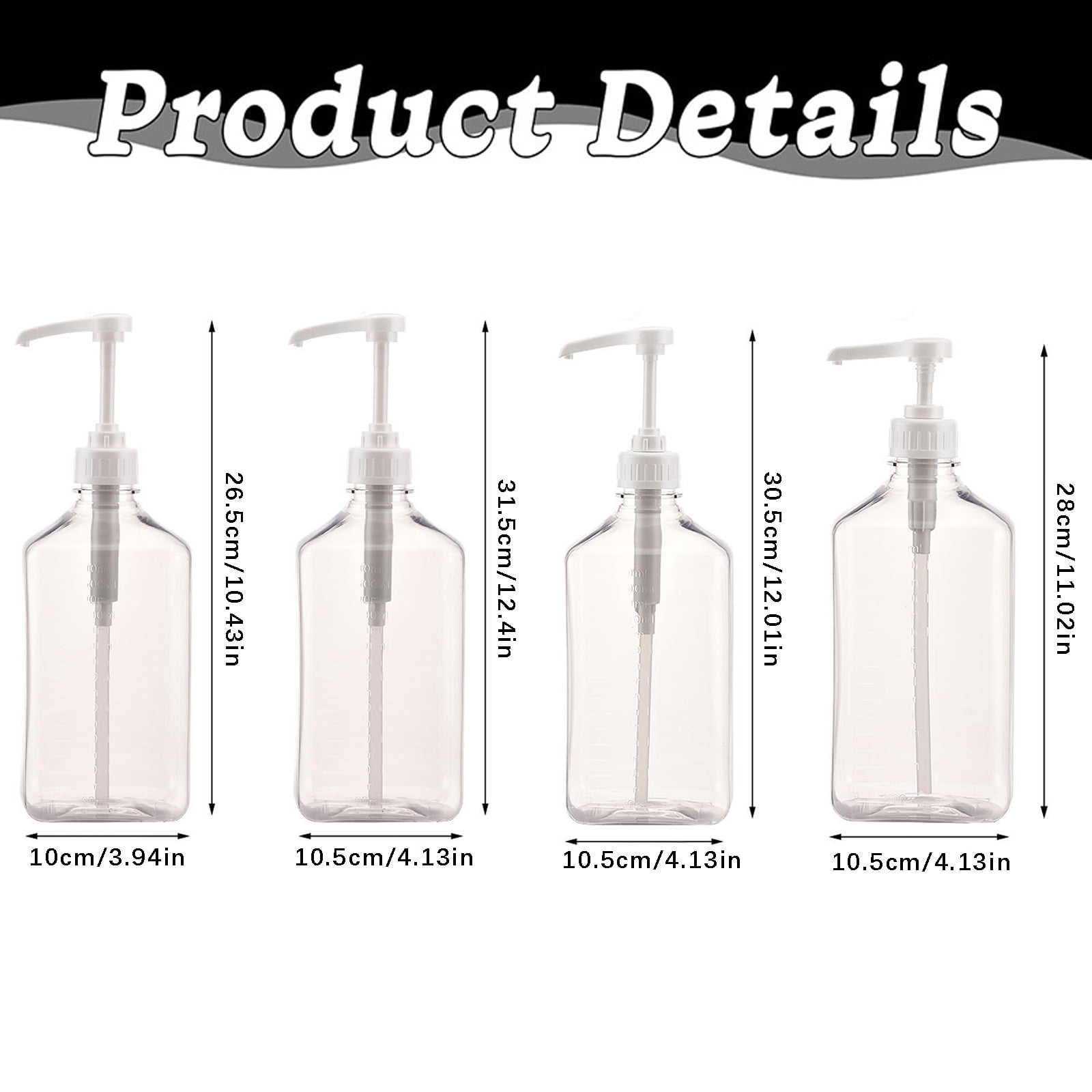 CMrtew 1600ml Simple Press Pump Bottle, 2PCS Empty Syrup Ketchup Sauces Condiment Containers, Plastic Coffee Syrup Dispenser for Coffee Bar, Coffee Pump Dispenser, Food Dispenser for Home Kitchen