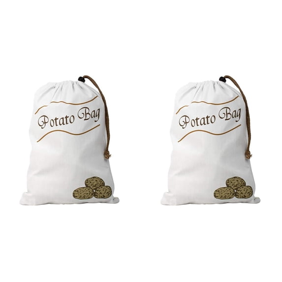 CMrtew 2 Pack Breathable Canvas Veggie Storage Bag Multi-Compartment Potato/Onion Organizer with Dual Zipper & Drawstring, Root Vegetable Keeper for Kitchen/Pantry, Mold-Resistant Food Saver