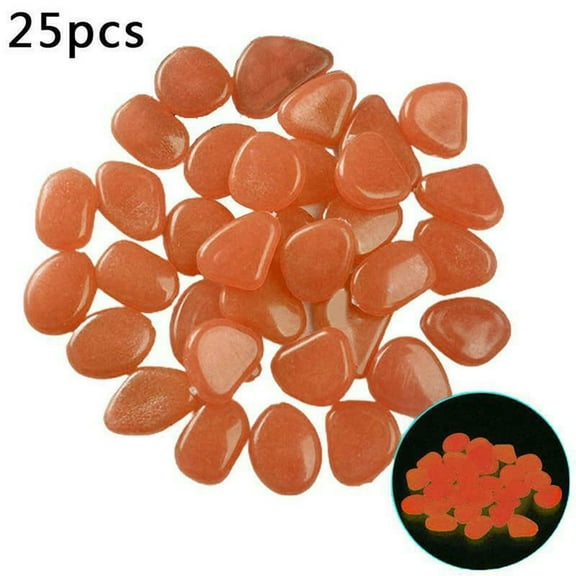 CMrtew 25-Piece Glow in the Dark Garden Stones Luminous Pathway Pebbles for Walkways & Landscaping Solar Charged Decorative Rocks