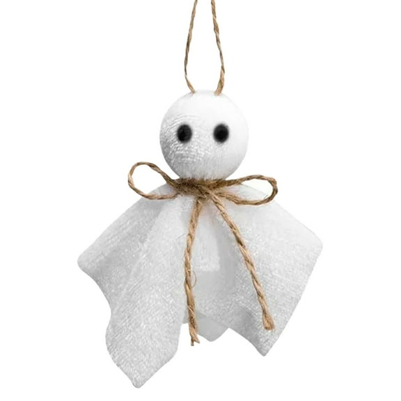 CMrtew 3 Inch Halloween Tree Ornaments Rustic Fabric Decor, Farmhouse-Style Pumpkin & Hangers for Porch, Yard, or Party Decor