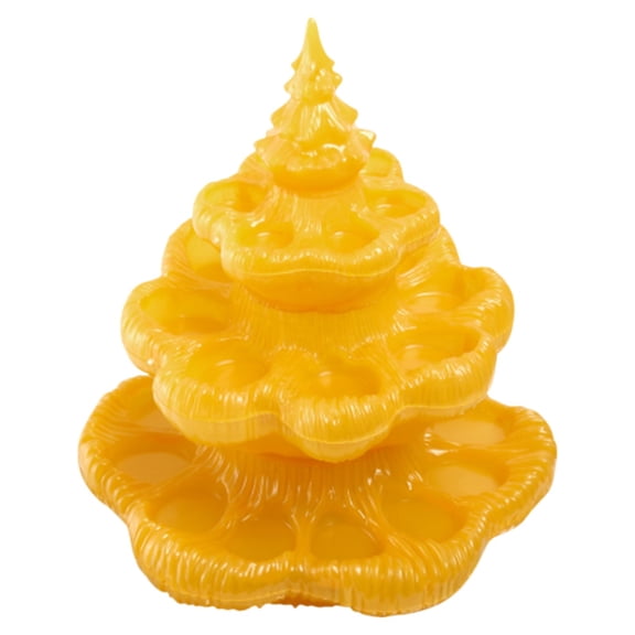 CMrtew 3 Tier Deviled Egg Platter with Christmas Tree Shape, Tray Reusable Serving Plates, Non-Detachable Resin Tree Green Plant Shaped Egg Holder for Home Xmas Holiday Decoration Farmhouse Kitchen