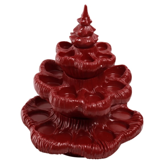 CMrtew 3 Tier Deviled Egg Platter with Christmas Tree Shape, Tray Reusable Serving Plates, Non-Detachable Resin Tree Green Plant Shaped Egg Holder for Home Xmas Holiday Decoration Farmhouse Kitchen