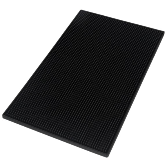 CMrtew 3PCS Bar Mat 6" x 12" Small Black, Coffee Mat for Home Bar, Bar Service Spill Mat for Cocktail Bartender Kitchen Countertop, PVC Counter Top Cup Mats Glasses Drying Mat