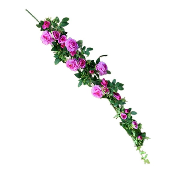 CMrtew 5.9ft Artificial Tea Rose Vine Garland Real Touch Silk Flowers for Wedding Arch, Backdrop, Garden & Home Decor UV Resistant Indoor/Outdoor Hanging Flowers
