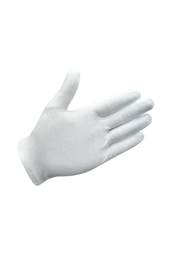 6 Pairs Pure Cotton Gloves Thickened Disc Pearl Text Etiquette Cotton Gloves Inspection Gloves| Coin Handling and Jewelry Inspection Gloves|