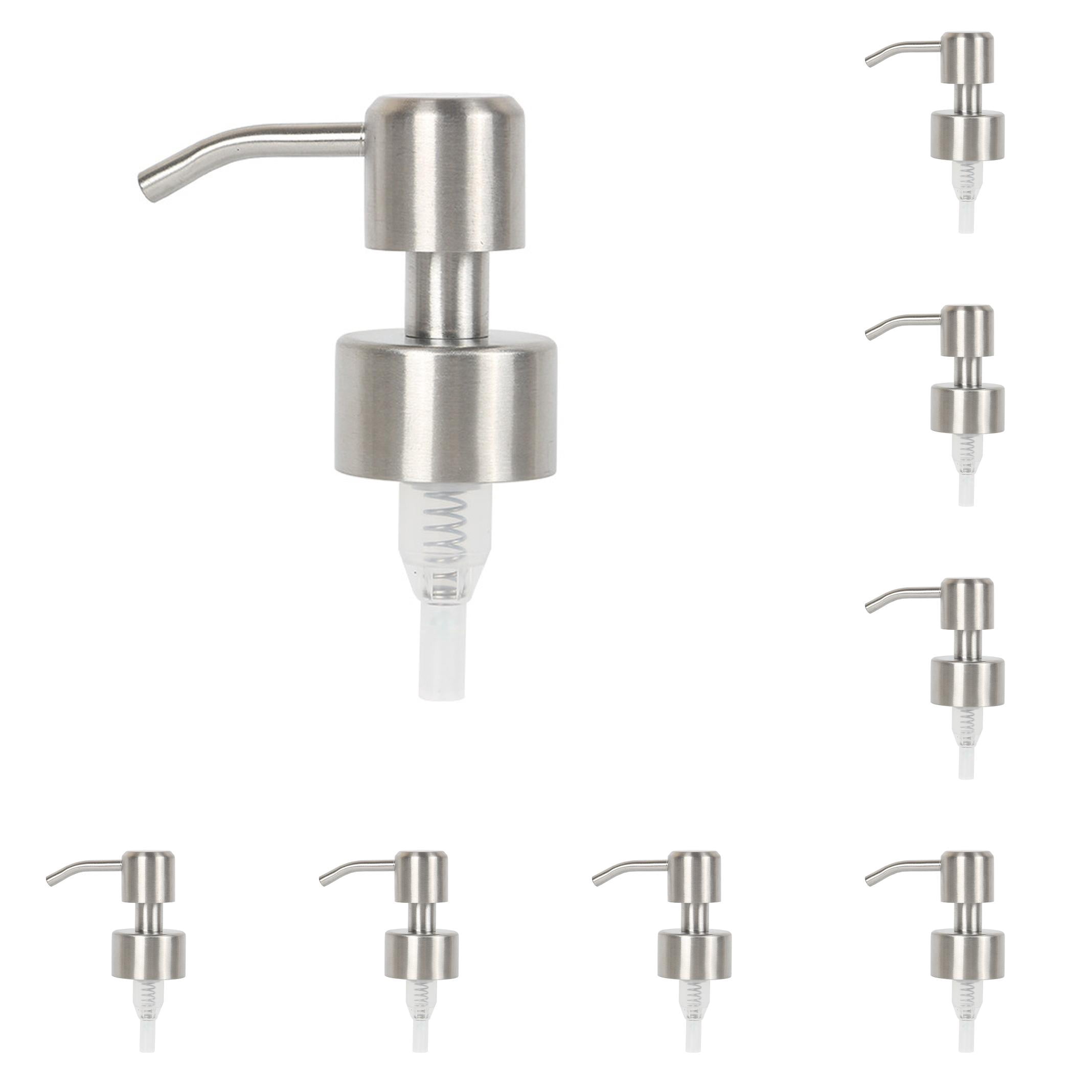CMrtew 8PCS Stainless Steel Minimalist Style Liquid Soap Dispenser for Bathroom Kitchen,Liquid Hand Soap Dispenser Foam Nozzle Pump Bottle Press Head-Countertop Soap Dispensers Bathroom Accessories