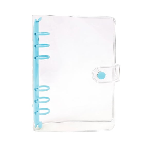 CMrtew A6 Binder Cover Clear Soft PVC Binders Black Round 6 Ring Snap Button Loose Leaf Folder Refillable Notebook Binder Shell Protector