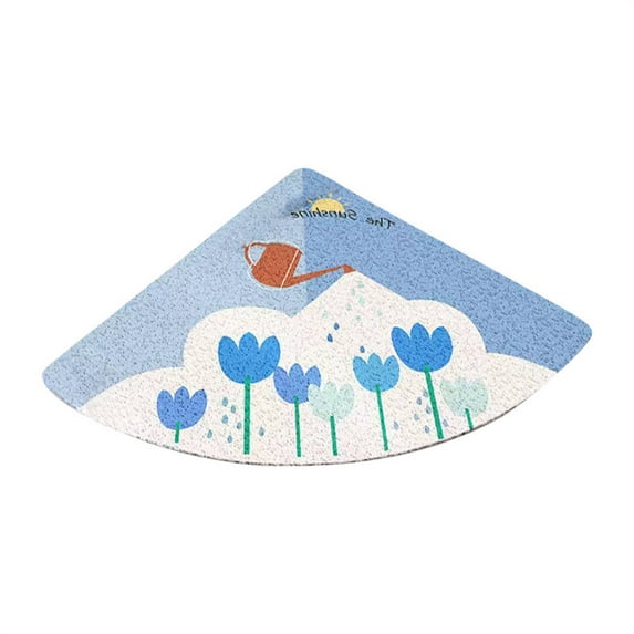 CMrtew Anti Slip Corner Shower Mat with Drainage Holes, PVC Loofah Shower Anti Slip Mat, Bathmat Quick Dry and Easy to Clean, Shower Floor Mat Non Slip,60x60cm(24x24inch) K