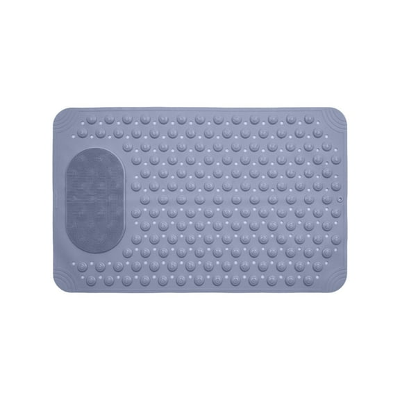 CMrtew Anti-Slip PVC Shower Mat with Pumice Scrub Stone & Drain Holes Multi-Purpose Bathtub Mat for Exfoliation & Foot Massage
