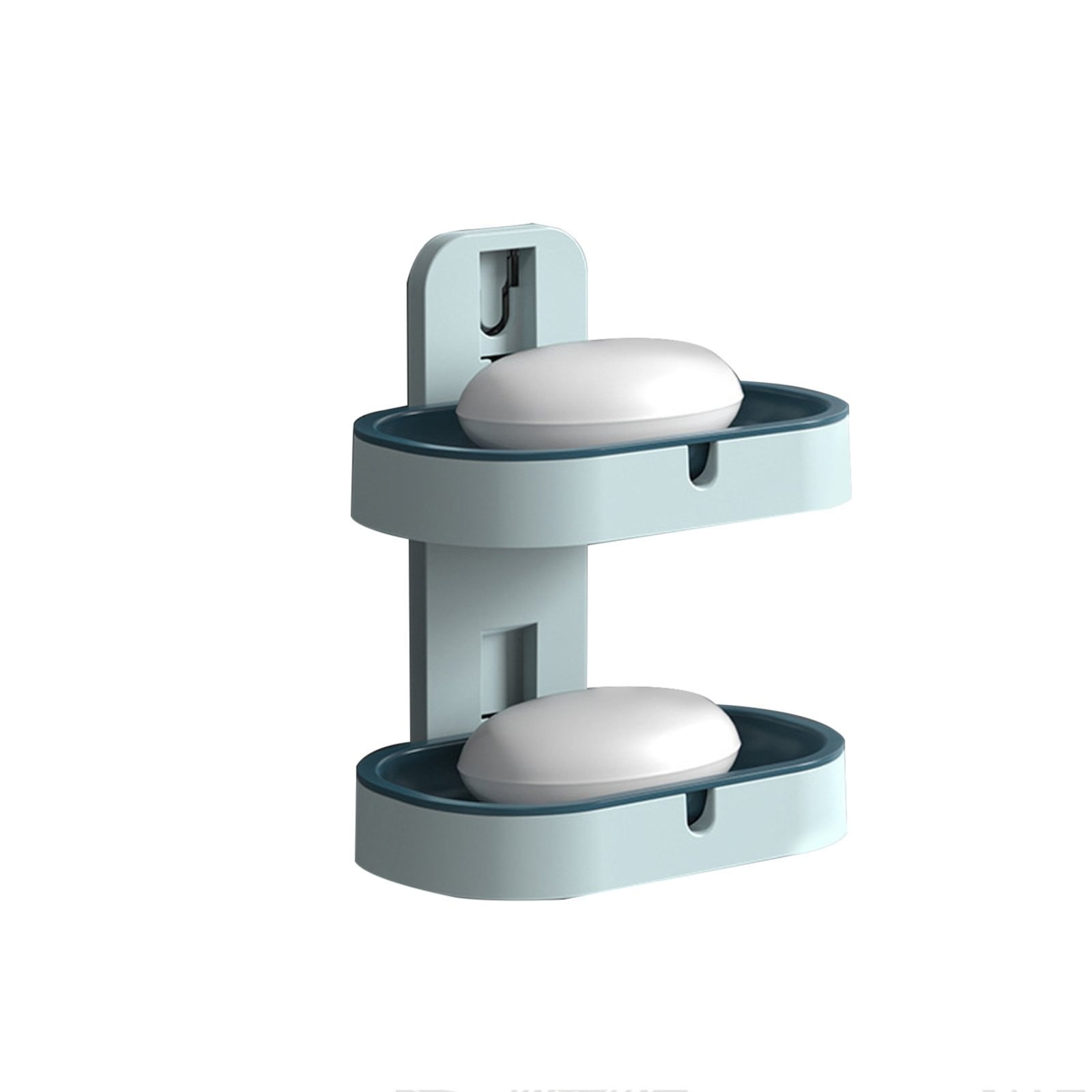 CMrtew Bathroom Soap Dish Holder Wall Mounted Soap Rack 2 Tier Kitchen