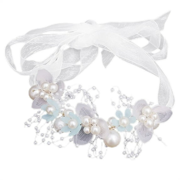 CMrtew Bridal Wrist Corsage Elegant Pearl & Flower Bracelet for Bride, Bridesmaids, Prom, Homecoming Wedding, Formal Event Hand Flower Decor