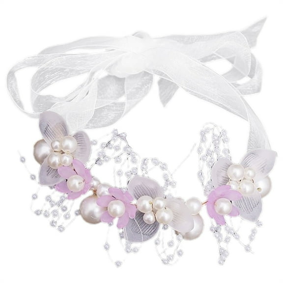 CMrtew Bridal Wrist Corsage Elegant Pearl & Flower Bracelet for Bride, Bridesmaids, Prom, Homecoming Wedding, Formal Event Hand Flower Decor