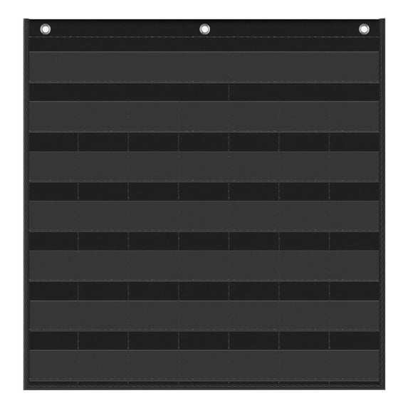 CMrtew Classroom Monthly Calendar Pocket Chart Fits 2.75" x 2.75" Cards | Homeschool & Teacher Must Have for Organization, Weather, Days of the Week (Black, Durable Fabric)