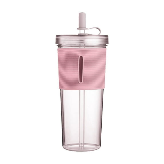 CMrtew Clear Acrylic Travel Tumbler with Lid Premium Double Wall Insulated Reusable Cup, High Temperature Resistance Plastic Water Bottle for Hot/Cold Beverages