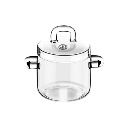 CMrtew Clear Glass Saucepan with Lid & Stew Pot, Heat-Resistant Stovetop Cookware for Pasta Noodles Soup Milk, Durable Glass Construction & Secure Lid Design
