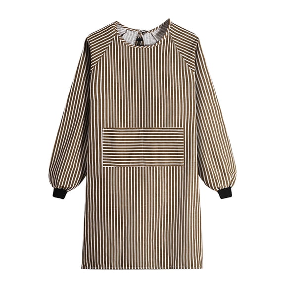 CMrtew Cotton Linen Long Sleeve Protective Apron Overalls Adjustable Breathable Kitchen & Baking Workwear for Adults, Summer-Ready Waist-Tie Design