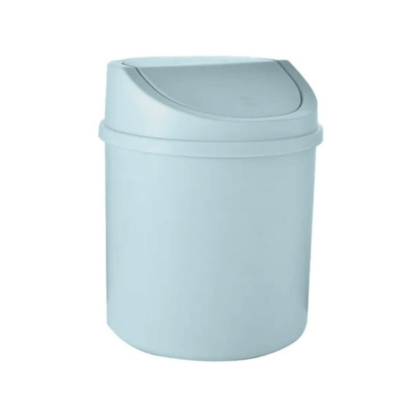 CMrtew Cute Mini Desktop Trash Can with Lid, Space-Saving Cylindrical PP Plastic Waste Bin for Office/Desk/Bedroom, Compact Home & Workspaces Garbage Container