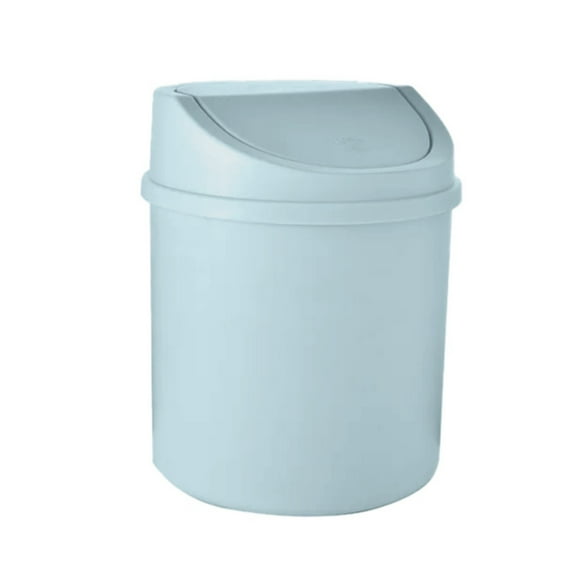 CMrtew Cute Mini Desktop Trash Can with Lid, Space-Saving Cylindrical PP Plastic Waste Bin for Office/Desk/Bedroom, Compact Home & Workspaces Garbage Container