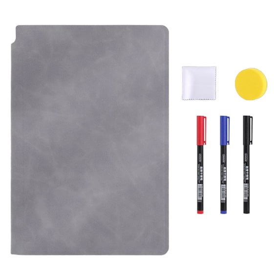CMrtew Dry Erase Notebook,Portable Whiteboard Notebook 6.6x9.5 inch(A5),Reusable Small White Board for Notes Message Draft, Double Sided Erasable Writing Board for School Office Home Travel