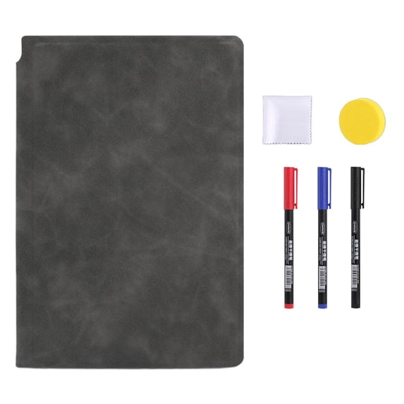 CMrtew Dry Erase Notebook,Portable Whiteboard Notebook 6.6x9.5 inch(A5),Reusable Small White Board for Notes Message Draft, Double Sided Erasable Writing Board for School Office Home Travel