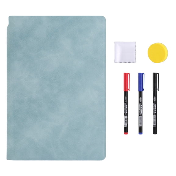 CMrtew Dry Erase Notebook,Portable Whiteboard Notebook 6.6x9.5 inch(A5),Reusable Small White Board for Notes Message Draft, Double Sided Erasable Writing Board for School Office Home Travel
