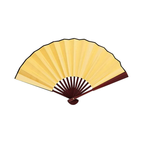CMrtew Elegant Silk Folding Fan | Hand-Painted Dance Performance Fan & Cultural Décor Accessory | Bamboo Frame with Artistic Embellishment for Themed Events/Weddings