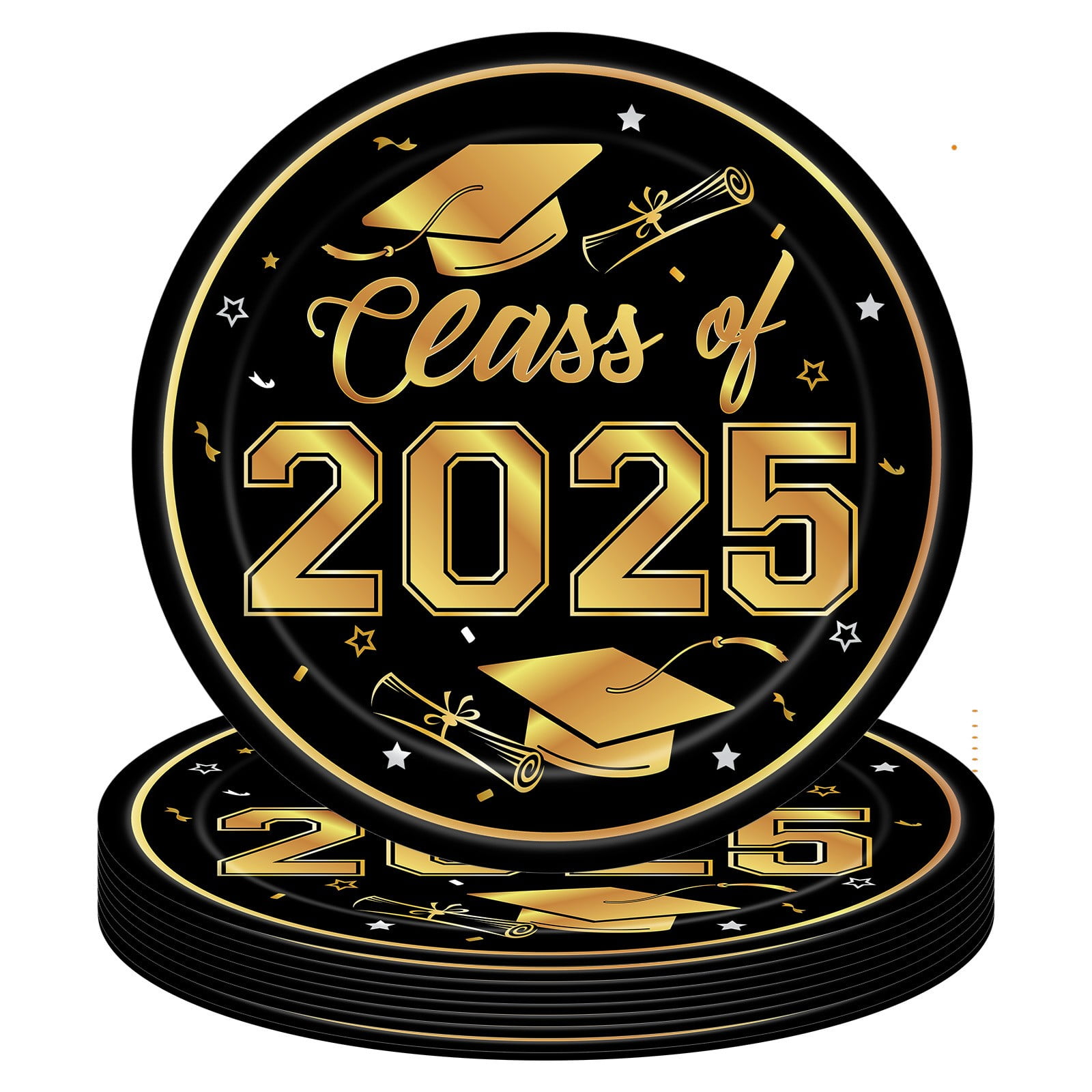 CMrtew Exquisite Graduation Themed Paper Plates and Napkins Set for ...