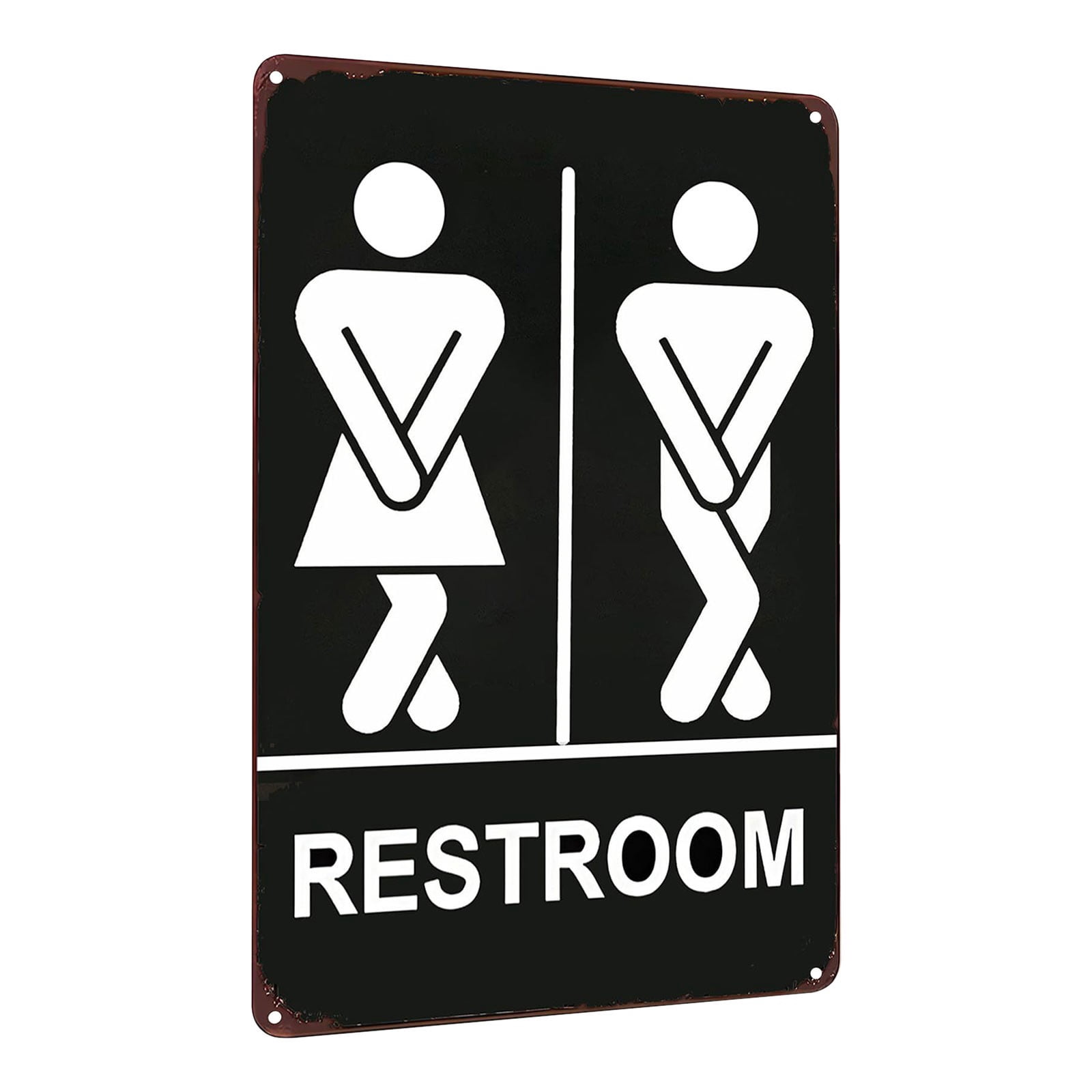 Vintage Humorous Bathroom Tin Sign - 'Are You Pooping?' Retro 8x12 Inch Metal Wall Decor